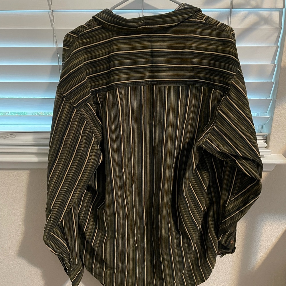 Unisex Vintage stripe button-up shirt